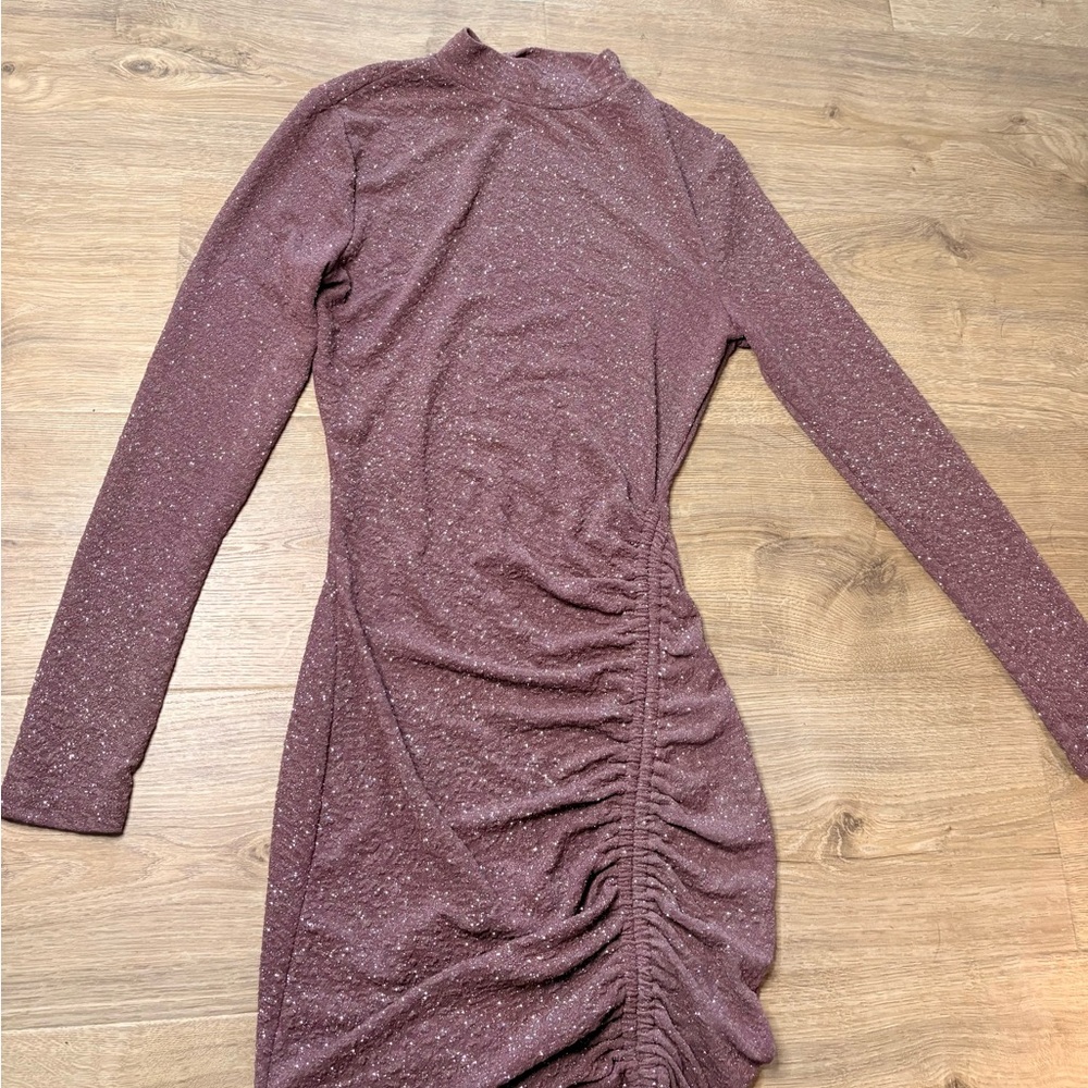 Windsor sparkly mauve long-sleeve dress.